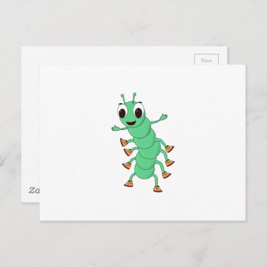 Carte Postale Caterpillar verte (Devant / Derrière)