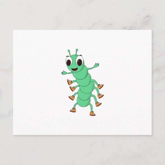 Carte Postale Caterpillar verte (Devant)
