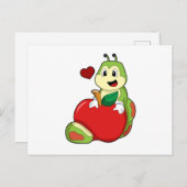 Carte Postale Caterpillar with Apple (Devant / Derrière)