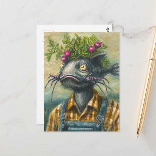 Carte Postale Catfish Gardener Surreal (Devant/Arrière en situation)