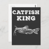Carte Postale Catfish King Fishing Fish Lover Pêcheur Pêcheur Pê (Devant / Derrière)
