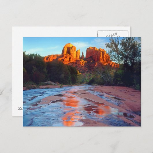 Carte Postale Cathedral Rock reflecting in Oak Creek at Sunset (Devant / Derrière)
