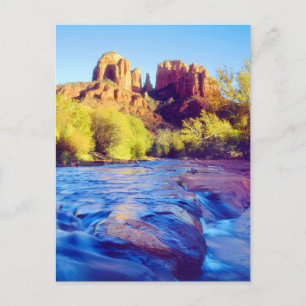 Carte Postale Cathedral Rock se reflétant dans Oak Creek, Arizon