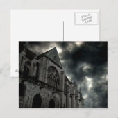 Carte Postale cathédrale avec ciel dramatique (Devant / Derrière)