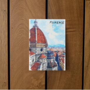 Carte Postale Cathédrale colorée Florence Italie Duomo
