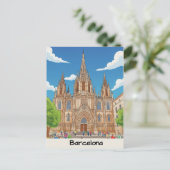 Carte Postale Cathédrale de Barcelone (Debout devant)