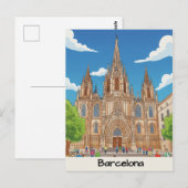 Carte Postale Cathédrale de Barcelone (Devant / Derrière)