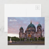 Carte Postale Cathédrale de Berlin avec tour de télévision et Lu (Devant / Derrière)