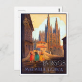 Carte Postale Cathédrale de Burgos, trois femmes dans la rue (Devant / Derrière)