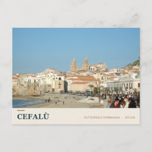 Carte Postale Cathédrale de Cefalù depuis le Lungomare