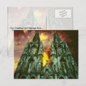 Carte Postale Cathédrale de Cologne avec soleil (Devant / Derrière)