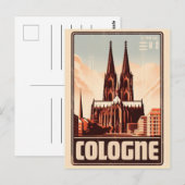 Carte Postale Cathédrale de Cologne, vacances allemandes de Colo (Devant / Derrière)