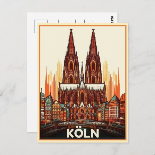 Carte Postale Cathédrale de Cologne, vacances allemandes de Colo (Devant / Derrière)