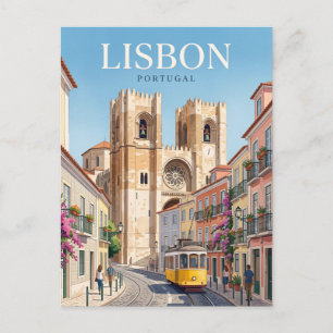 Carte Postale Cathédrale de Lisbonne et Alfama Portugal