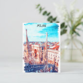 Carte Postale Cathédrale de Milan Italie (Debout devant)