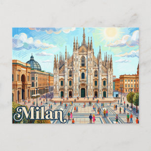 Carte Postale Cathédrale de Milan Italie