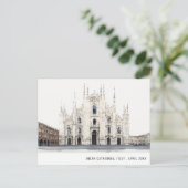 Carte Postale Cathédrale de Milan Italie Aquarelle Voyage italie (Debout devant)