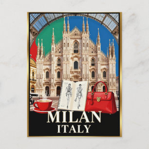 Carte Postale Cathédrale de Milan Mode Italienne Ville