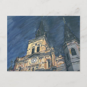 Carte Postale Cathédrale de nuit, Quartier français