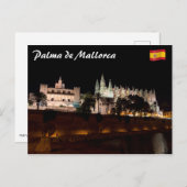 Carte Postale Cathédrale de Palma de Majorque & Palais Almudaina (Devant / Derrière)