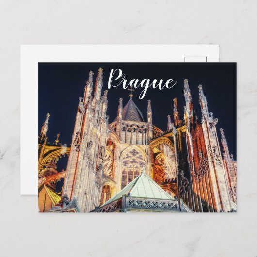 Carte Postale Cathédrale de Prague des Saints Vitus (Devant / Derrière)