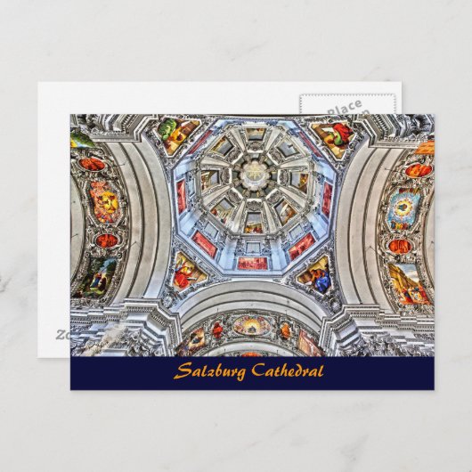 Carte Postale Cathédrale de Salzbourg Dôme Fresques Ancien Testa (Devant / Derrière)