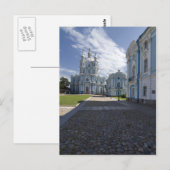 Carte Postale Cathédrale de Smolny à Saint-Pétersbourg, Russie (Devant / Derrière)