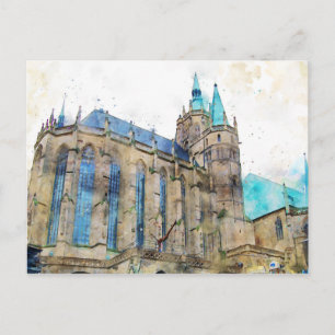 Carte Postale Cathédrale d'Erfurt. Vue de la ville d'Erfurt.