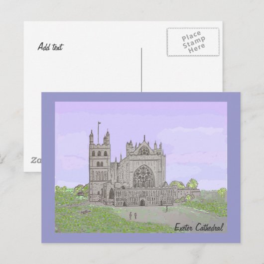 Carte Postale Cathédrale d'Exeter (Devant / Derrière)