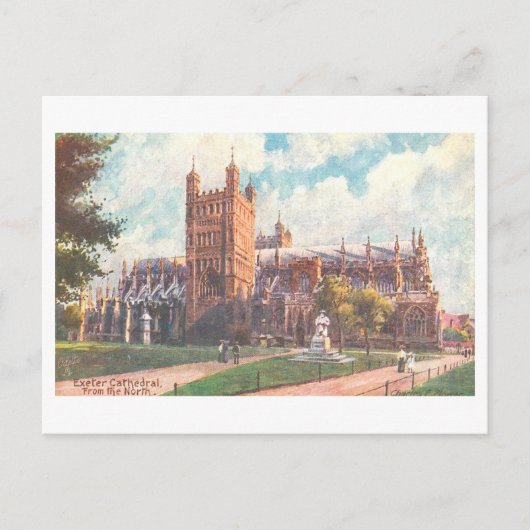 Carte Postale Cathédrale d'Exeter vintage (Devant)