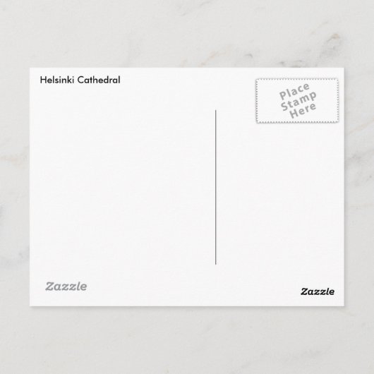 Carte Postale Cathédrale d'Helsinki (Dos)