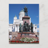 Carte Postale Cathédrale d'Helsinki et Alexandre II (Devant)