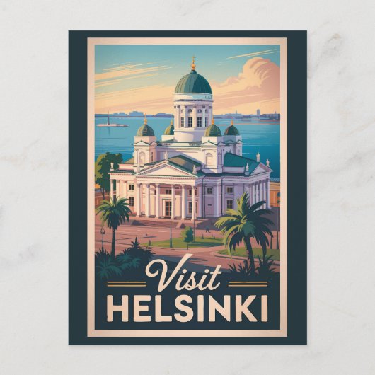 Carte Postale Cathédrale d'Helsinki Finlande Art de voyage Vinta (Devant)