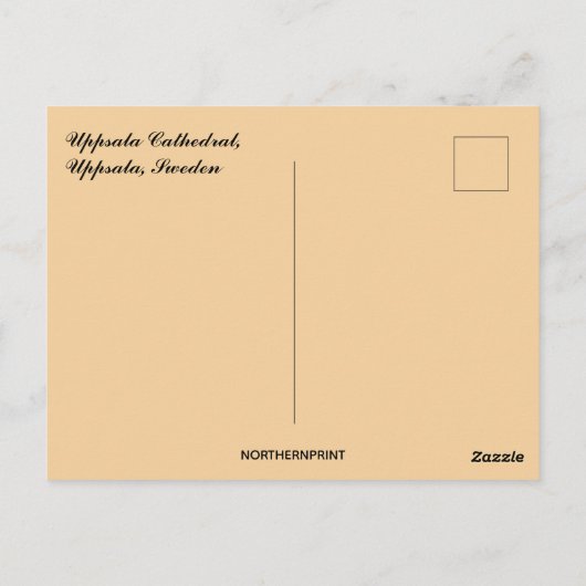 Carte Postale Cathédrale d'Uppsala à Uppsala Suède (Dos)