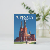 Carte Postale Cathédrale d'Uppsala Suède (Debout devant)