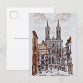 Carte Postale Cathédrale et Maisons Normandes | Quimper, France (Devant / Derrière)