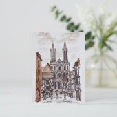 Carte Postale Cathédrale et Maisons Normandes | Quimper, France (Debout devant)