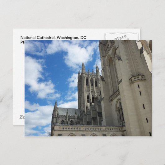 Carte Postale Cathédrale nationale, Washington, DC (Devant / Derrière)