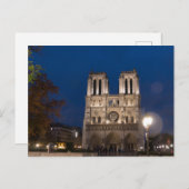 Carte Postale Cathédrale Notre-Dame de Nuit, Paris (Devant / Derrière)