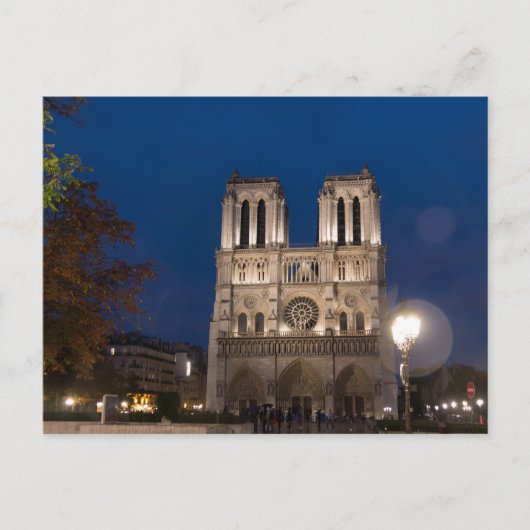 Carte Postale Cathédrale Notre-Dame de Nuit, Paris (Devant)