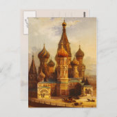 Carte Postale Cathédrale Saint-Basile, Moscou, Russie. (Devant / Derrière)