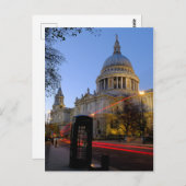 Carte Postale Cathédrale Saint-Paul à la tombée de la nuit, Lond (Devant / Derrière)
