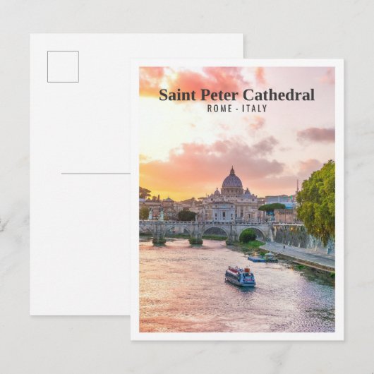 Carte Postale Cathédrale Saint-Pierre Rome Italie (Devant / Derrière)