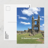 Carte Postale Cathédrale St Andrews Écosse Ruines Ciel ensoleill (Devant / Derrière)