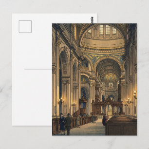 Carte Postale Cathédrale St Pauls Estampe Japonaise sur Bois