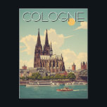 Carte Postale Cathédrale vintage de Cologne Allemagne Voyage<br><div class="desc">Cologne, quatrième ville d'Allemagne, est un centre culturel animé, imprégné d'histoire et de charme, situé le long des rives du Rhin. En son coeur se trouve l'emblématique cathédrale de Cologne (Kölner Dom), site classé au patrimoine mondial de l'UNESCO et l'un des exemples les plus époustouflants d'architecture gothique d'Europe. La ville...</div>