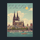 Carte Postale Cathédrale vintage de Cologne Allemagne Voyage<br><div class="desc">Cologne, quatrième ville d'Allemagne, est un centre culturel animé, imprégné d'histoire et de charme, situé le long des rives du Rhin. En son coeur se trouve l'emblématique cathédrale de Cologne (Kölner Dom), site classé au patrimoine mondial de l'UNESCO et l'un des exemples les plus époustouflants d'architecture gothique d'Europe. La ville...</div>