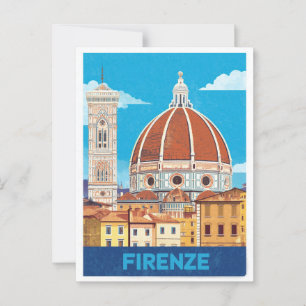 Carte Postale Cathédrale vintage Florence Firenze Duomo Italie