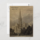Carte Postale Cathédrales d'Angleterre série : Salisbury 1836 (Devant / Derrière)