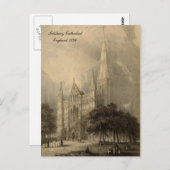 Carte Postale Cathédrales d'Angleterre série : Salisbury 1836 (Devant / Derrière)